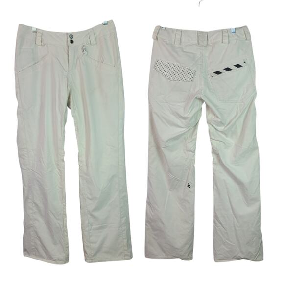 Volcom Cream White Snowboard Ski Snow Pants Adjustable Waist XS 29 - Picture 1 of 8